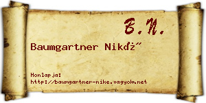 Baumgartner Niké névjegykártya